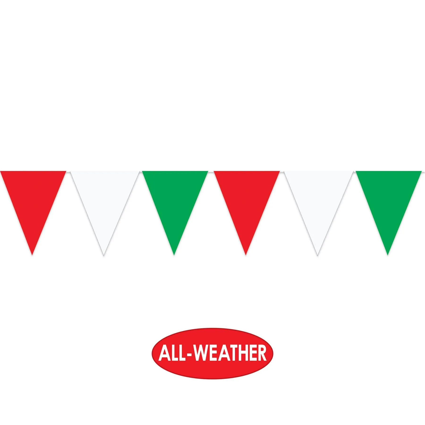 30 ft. Red - White & Green Party Pennant Banner