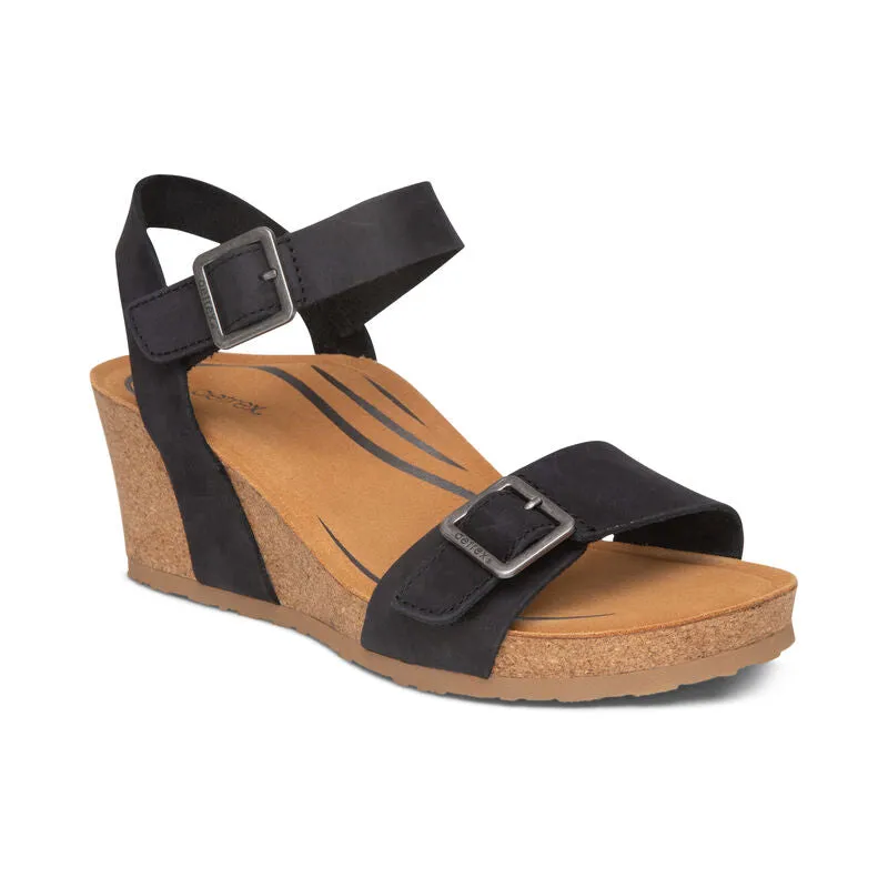 Aetrex Lexa Quarter Strap Wedge Women's