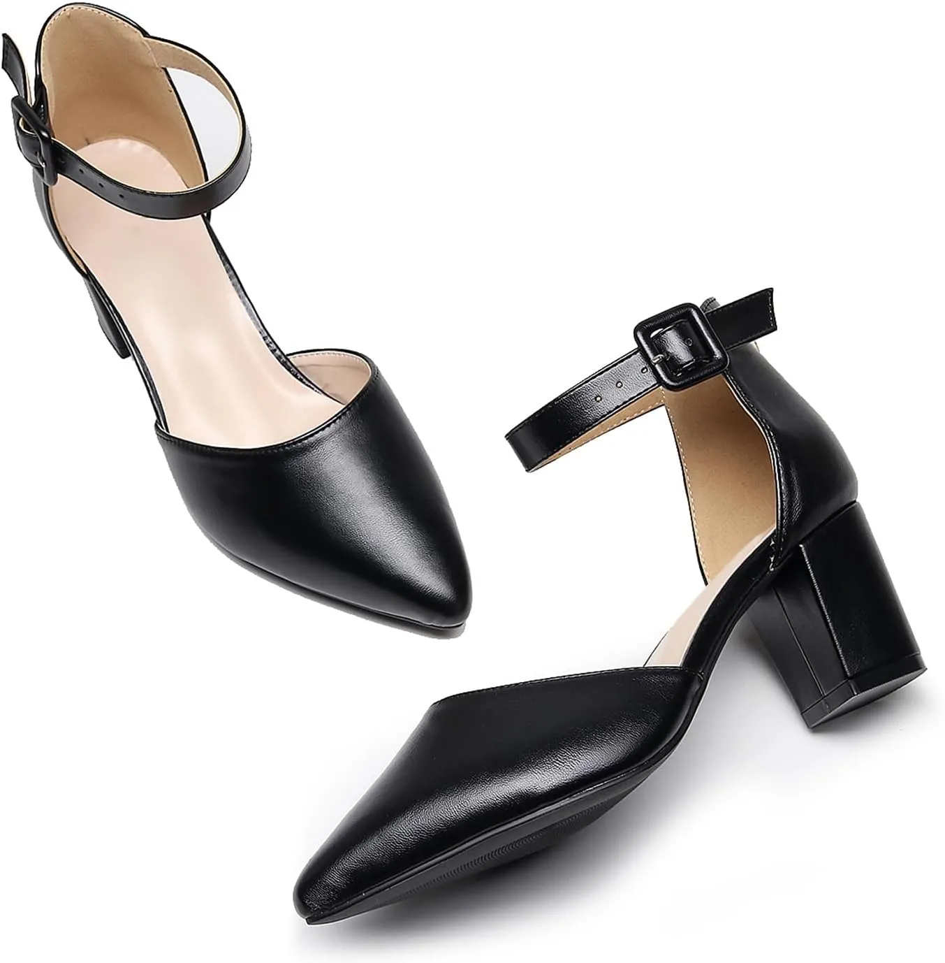 AOQUNFS Women Closed Toe Heels Ballroom Salsa Pumps Practice Performance Dancing Shoes,8005