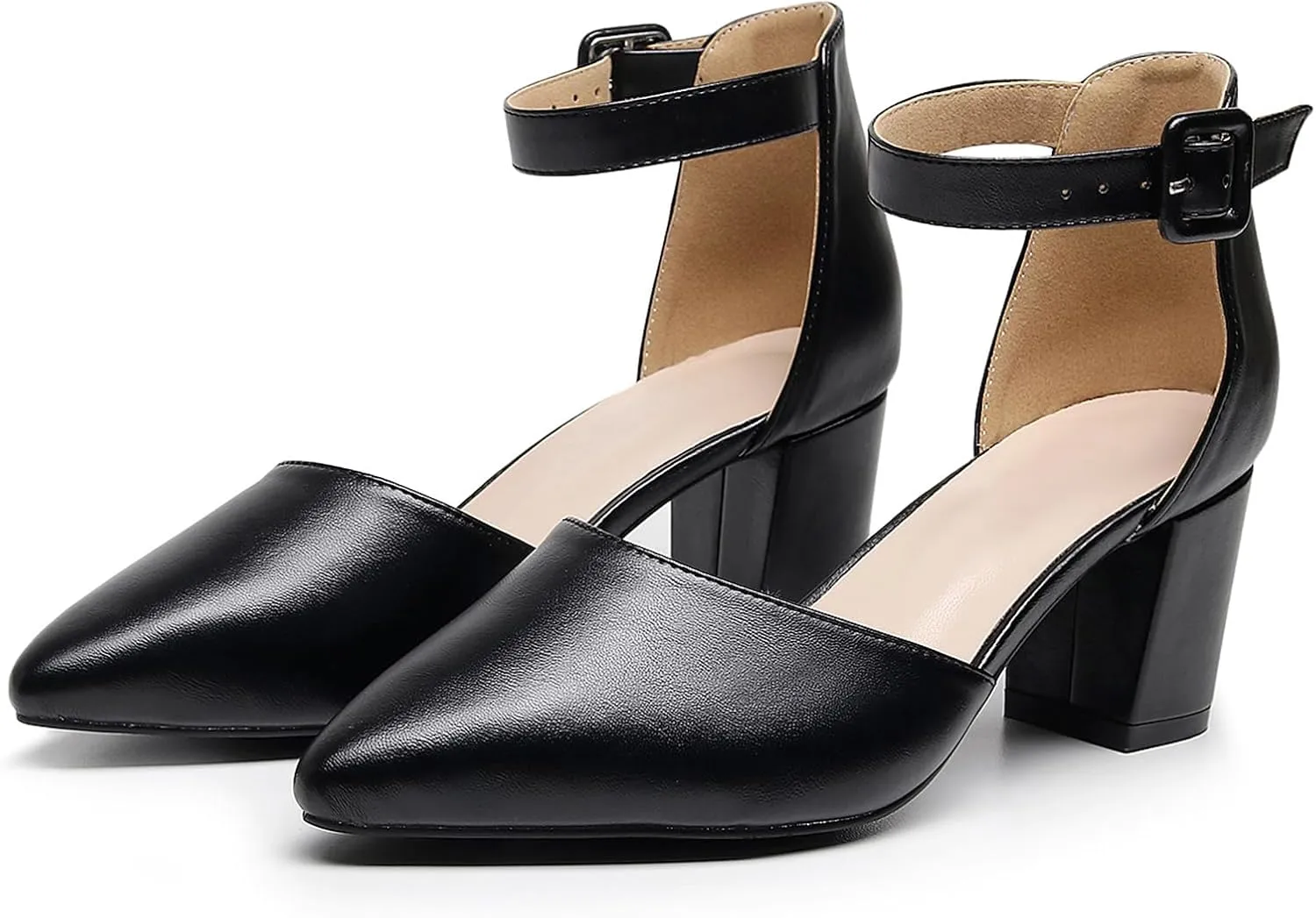 AOQUNFS Women Closed Toe Heels Ballroom Salsa Pumps Practice Performance Dancing Shoes,8005