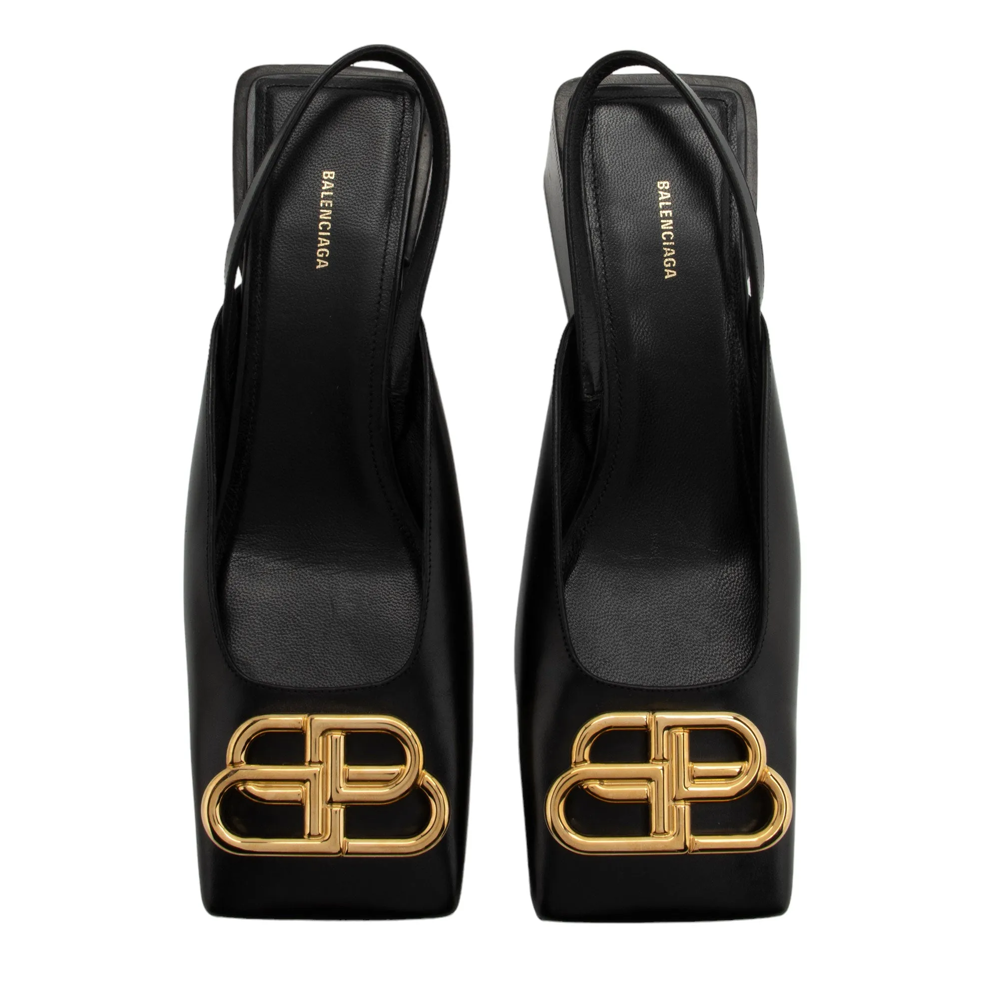 Balenciaga Leather Square Toe Slingback Pumps - Size 6 / 36 (SHF-ILGegn)