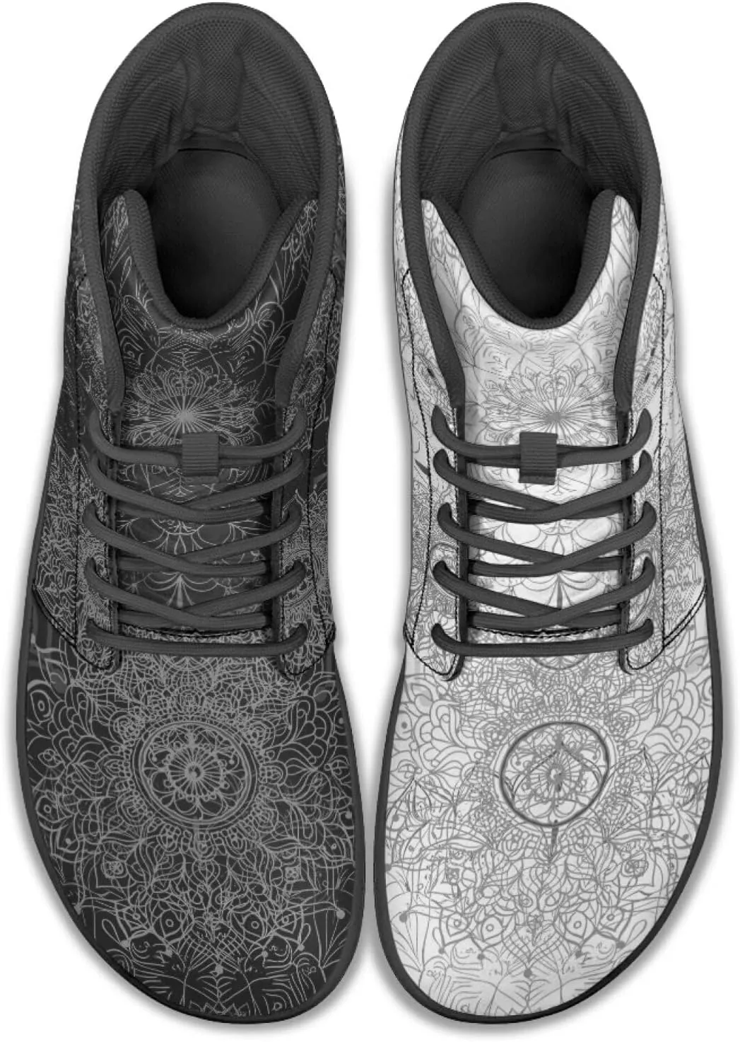Binienty Wide Box Barefoot Shoes Men Women Wolf High Top Minimalist Ankle Boots Anti Skid Zero Drop Sole