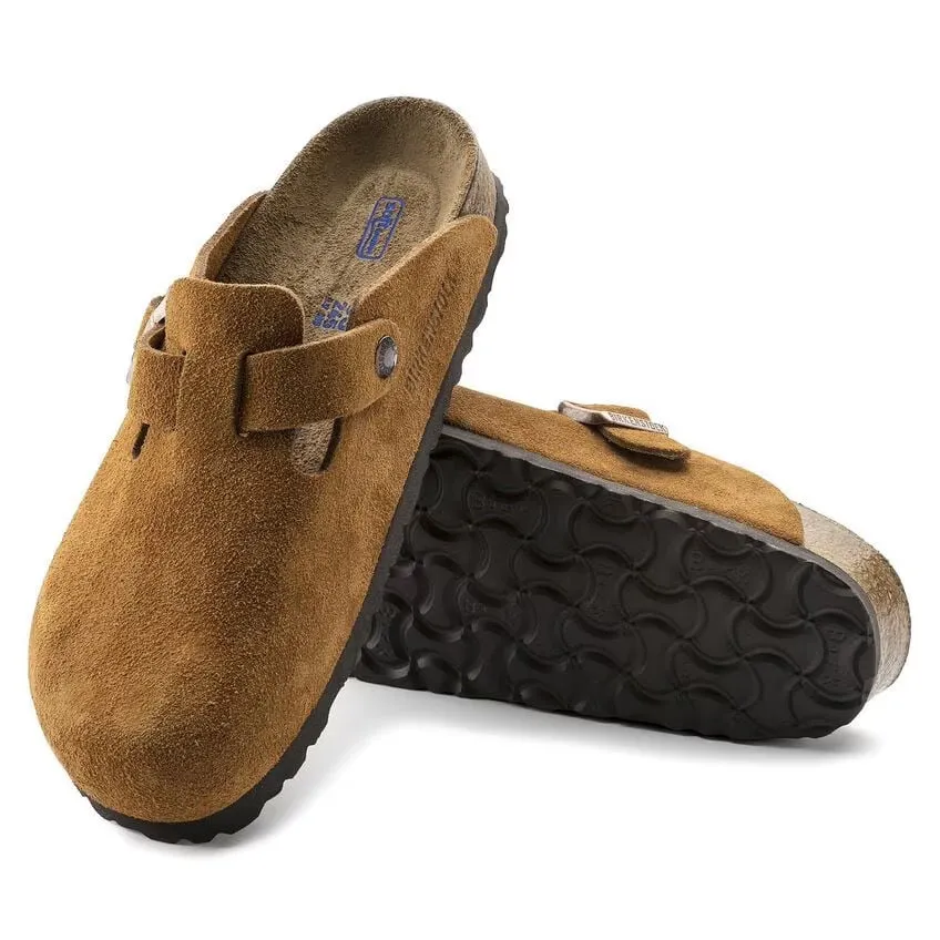 Birkenstock Boston Soft Footbed - Suede Leather - Mink