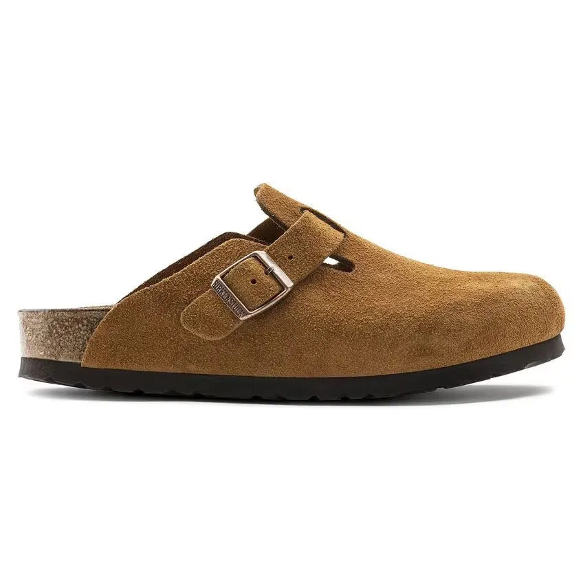 Birkenstock Boston Soft Footbed - Suede Leather - Mink