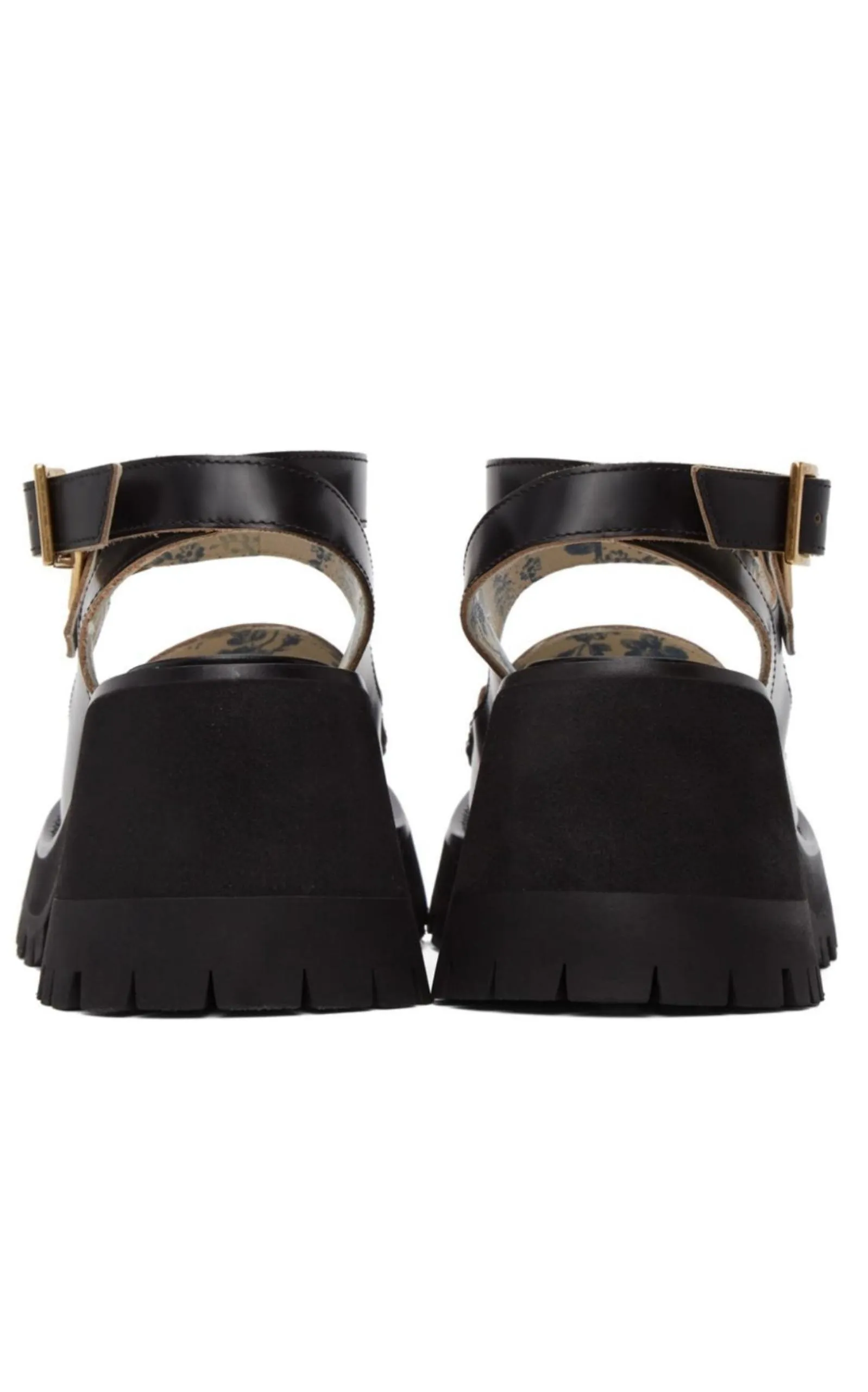 Black Horsebit Platform Sandals