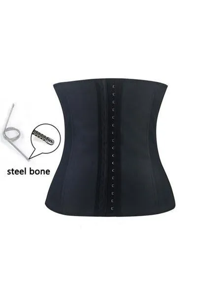Black Latex Steel Boned Under Bust Corset