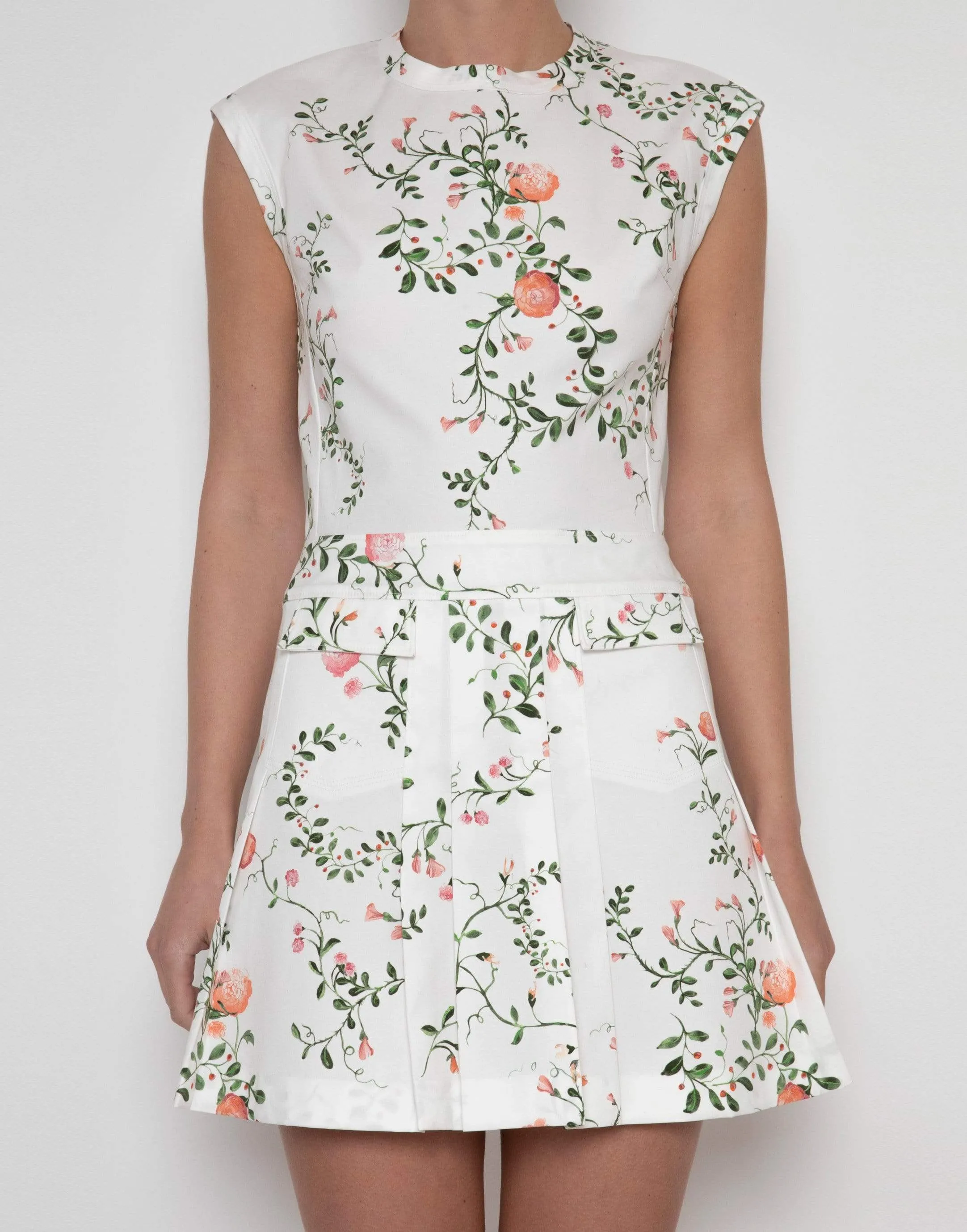 Botanical Printed Poplin Dress