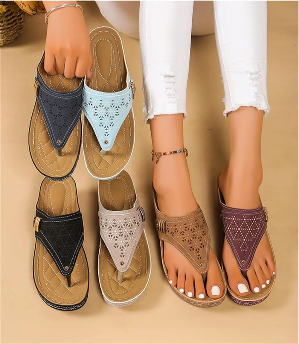 Breathable Mesh Sports Sandals With Non-Slip Sole,Womens Orthopedic Flip-Flops Summer Casual,With Arch Support
