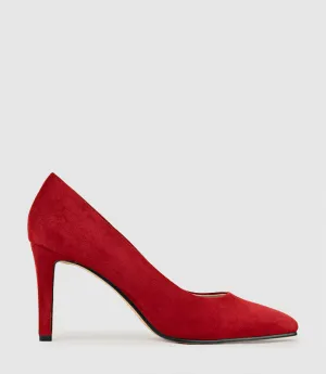 BROOKLYN85 Square Toe Pump in Cherry Suede