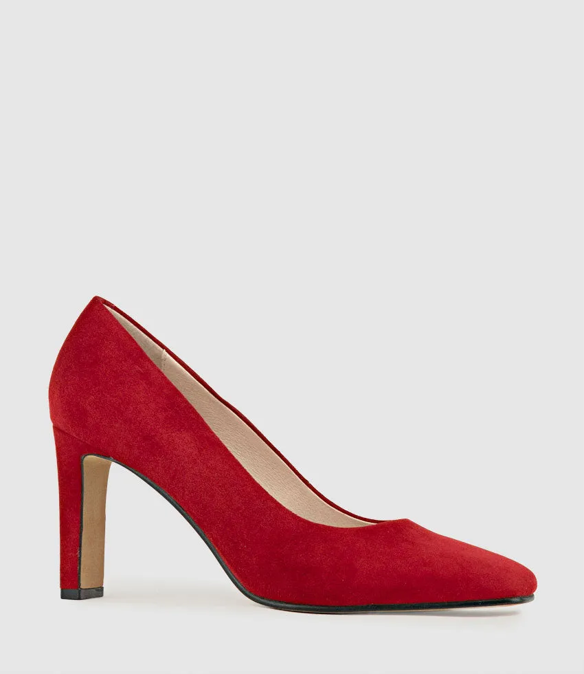 BROOKLYN85 Square Toe Pump in Cherry Suede