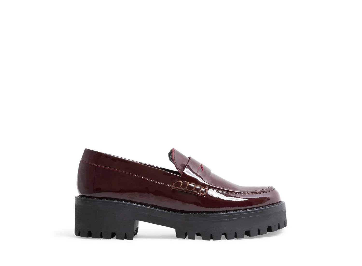 CREW BURGUNDY PATENT