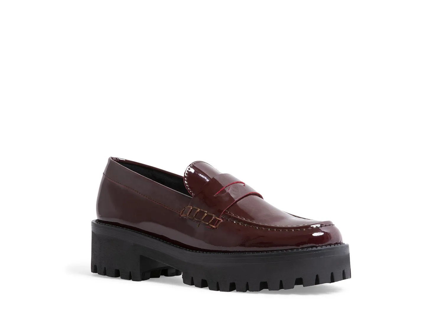 CREW BURGUNDY PATENT