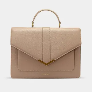Crossbody Laptop Bag – Gold And Camel Leather Computer Bag For Women