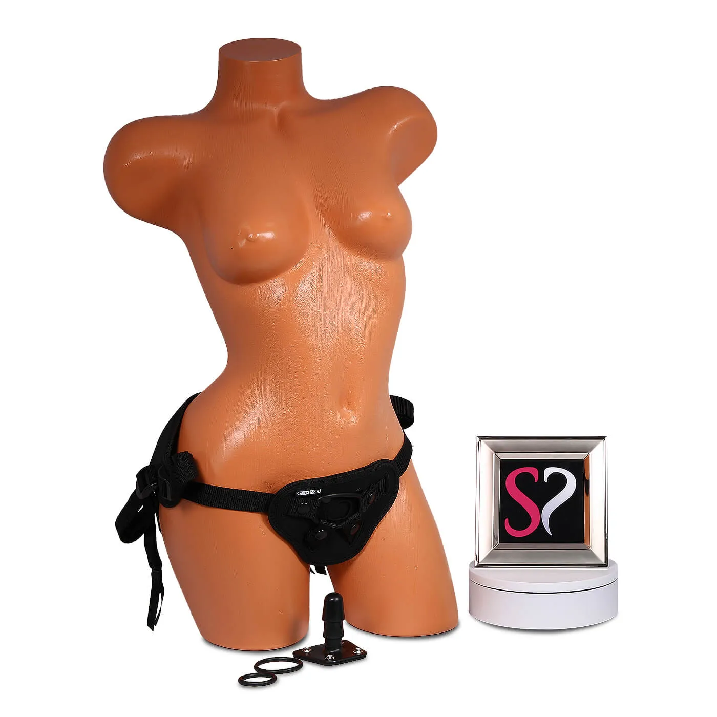 Doc Johnson Vac-U-Lock Platinum Corset Harness with Plug