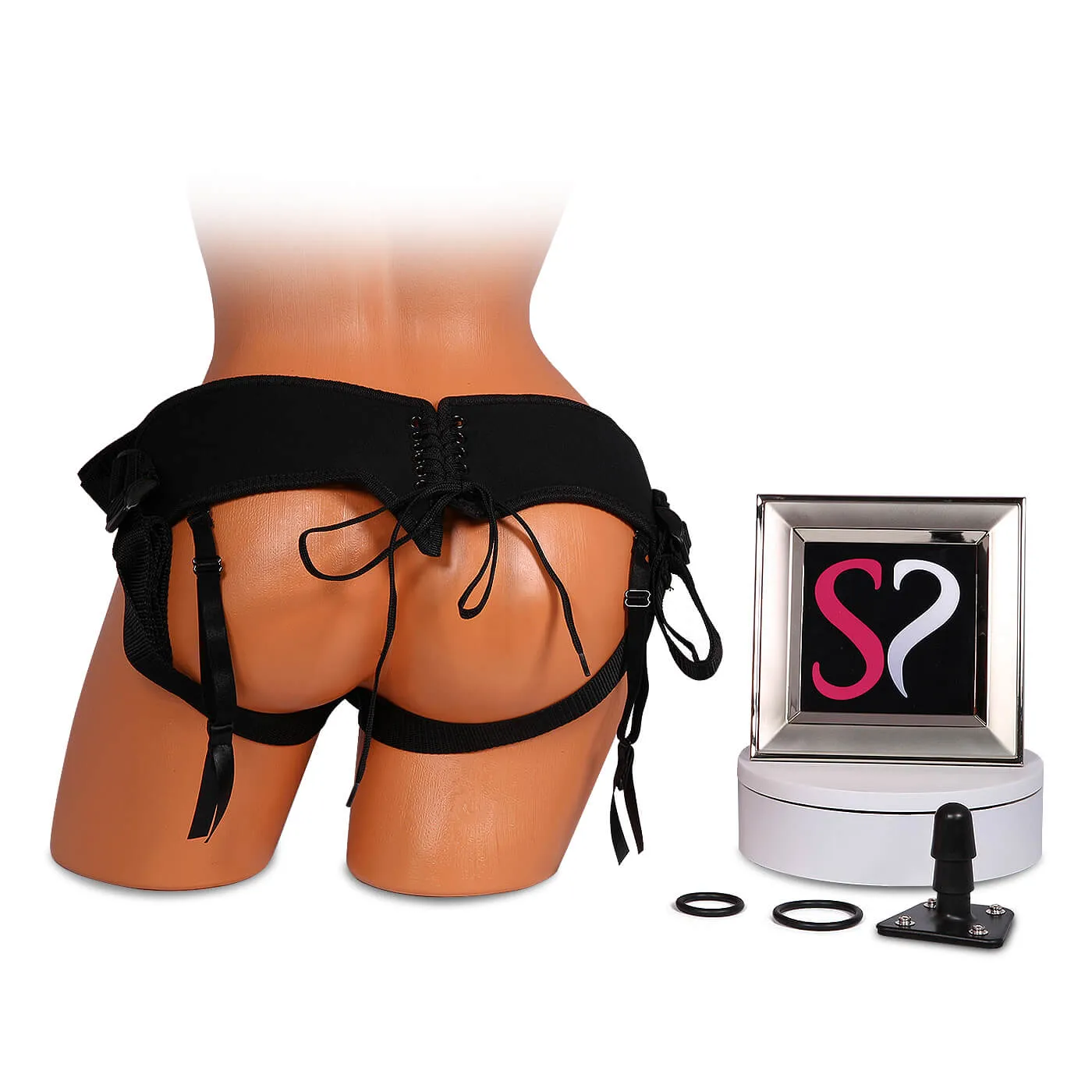 Doc Johnson Vac-U-Lock Platinum Corset Harness with Plug