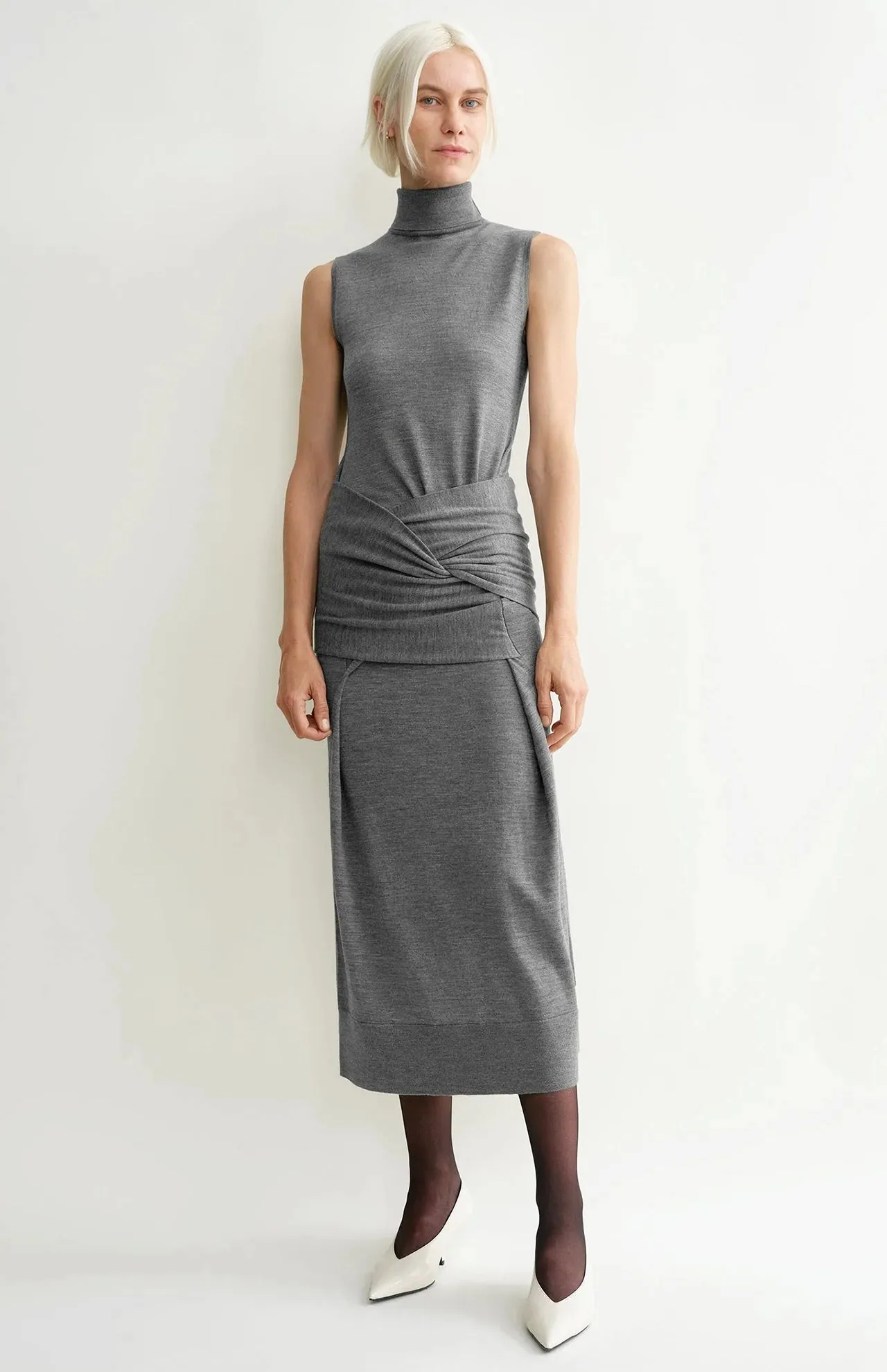 Draped Knit Dress