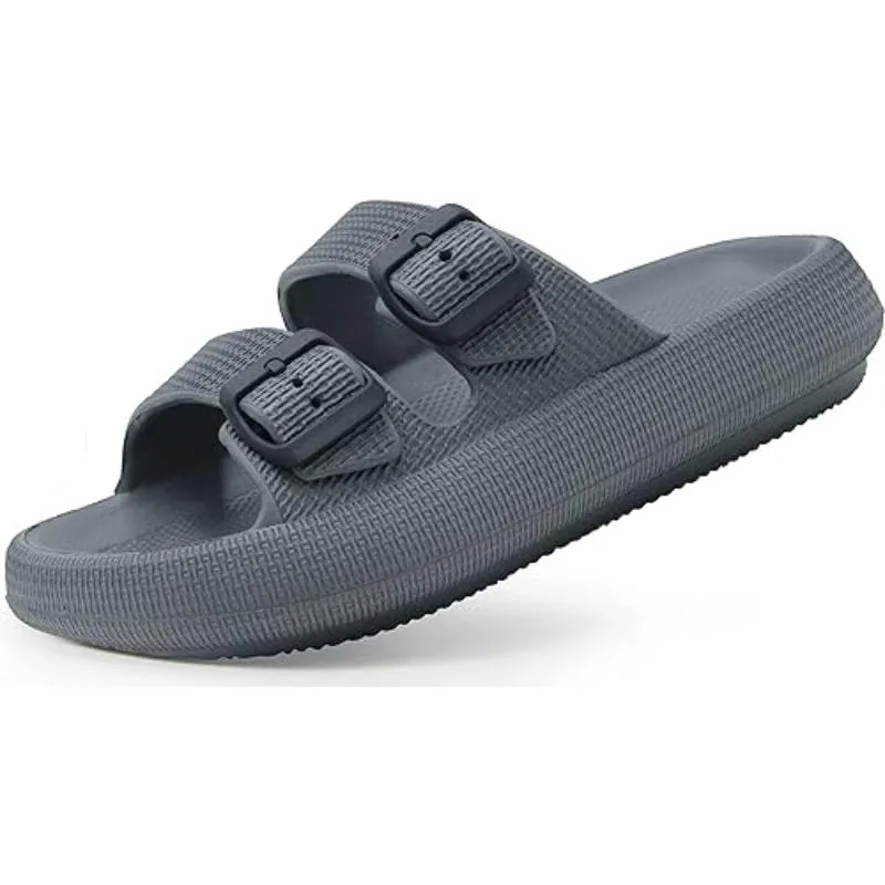 Dual Adjustable Buckles Unisex Sandals