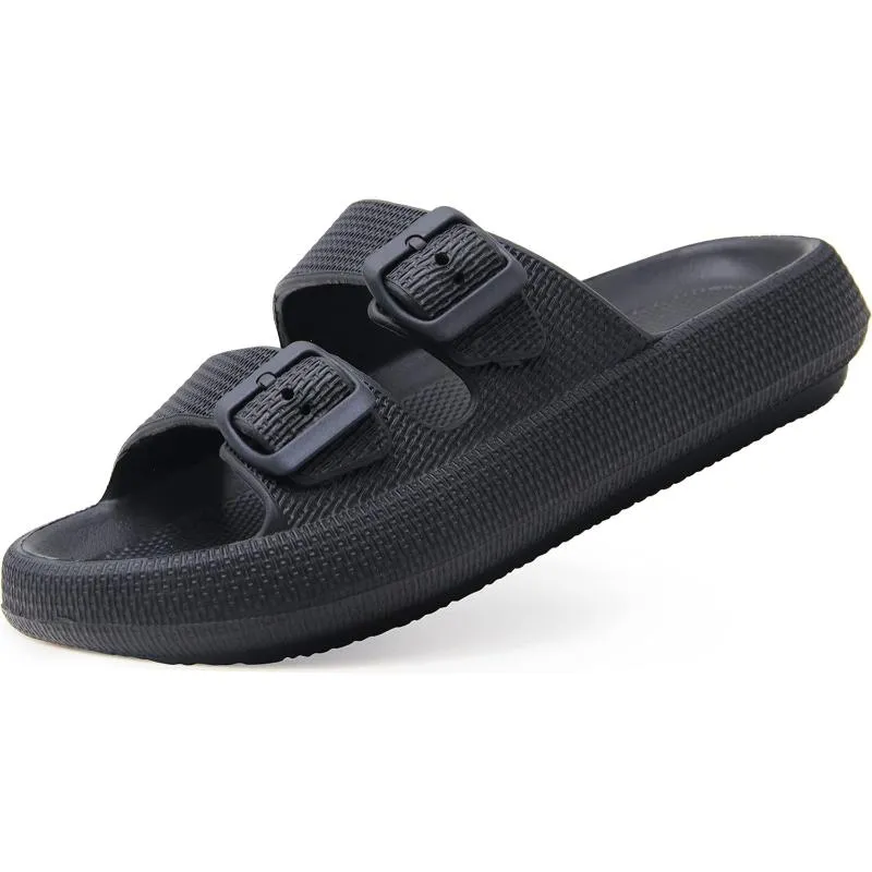 Dual Adjustable Buckles Unisex Sandals