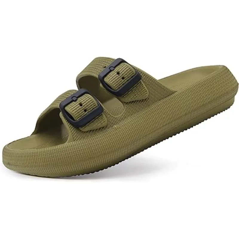 Dual Adjustable Buckles Unisex Sandals