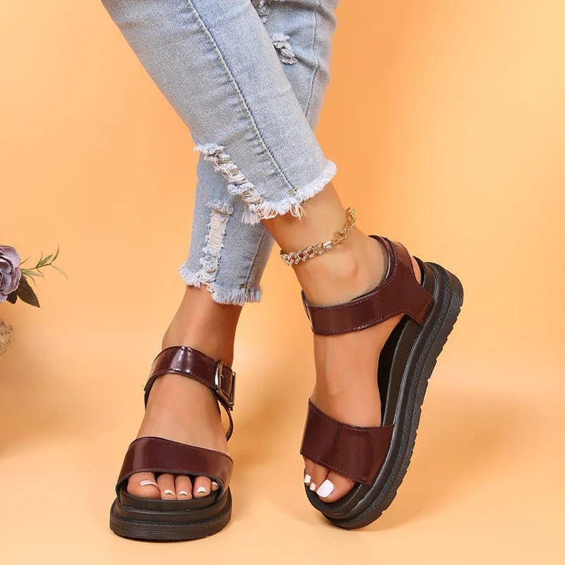 Dual Straps Platform Sandal