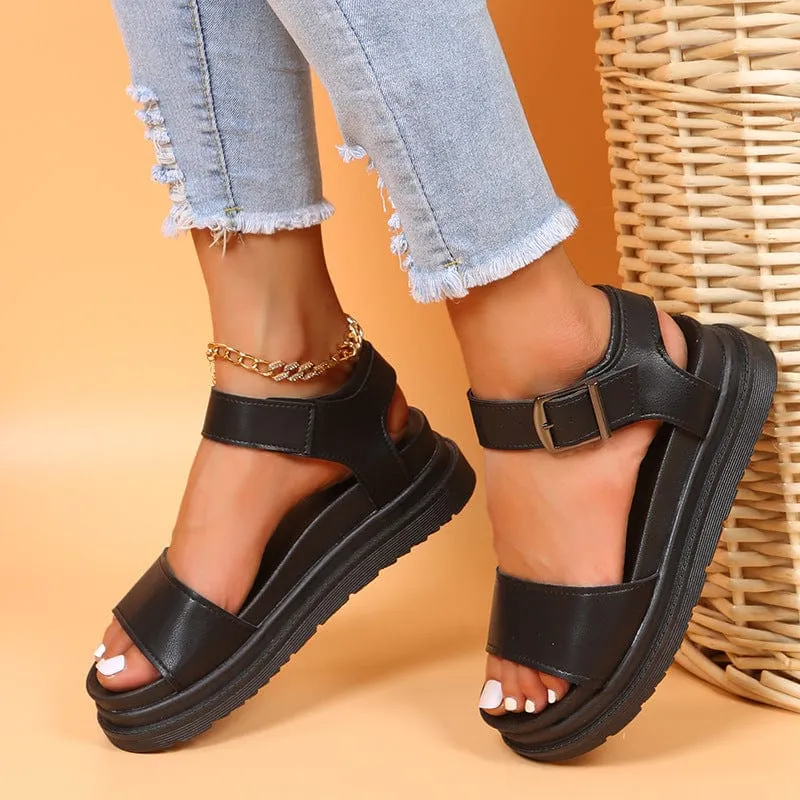 Dual Straps Platform Sandal