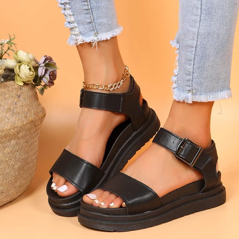 Dual Straps Platform Sandal