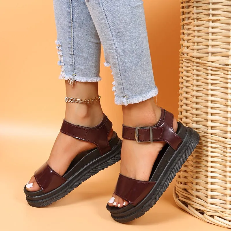 Dual Straps Platform Sandal