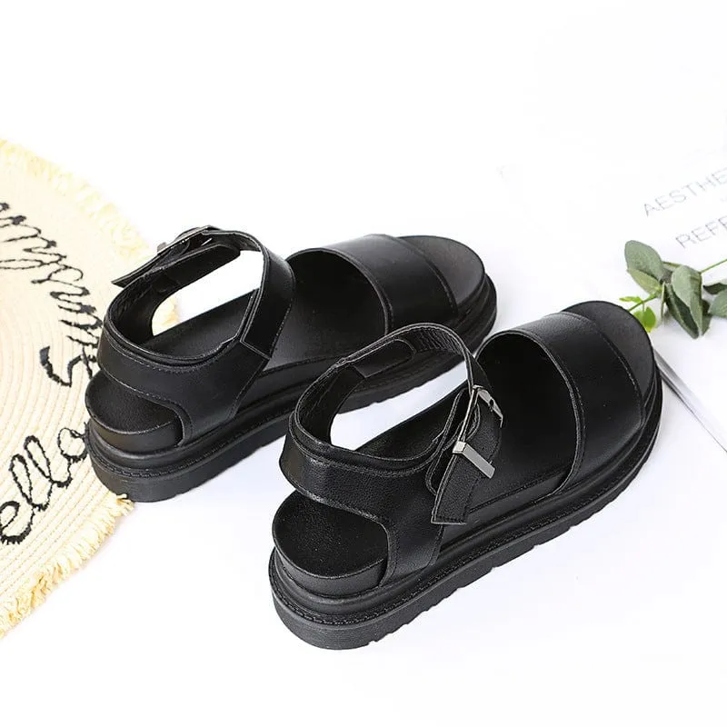 Dual Straps Platform Sandal