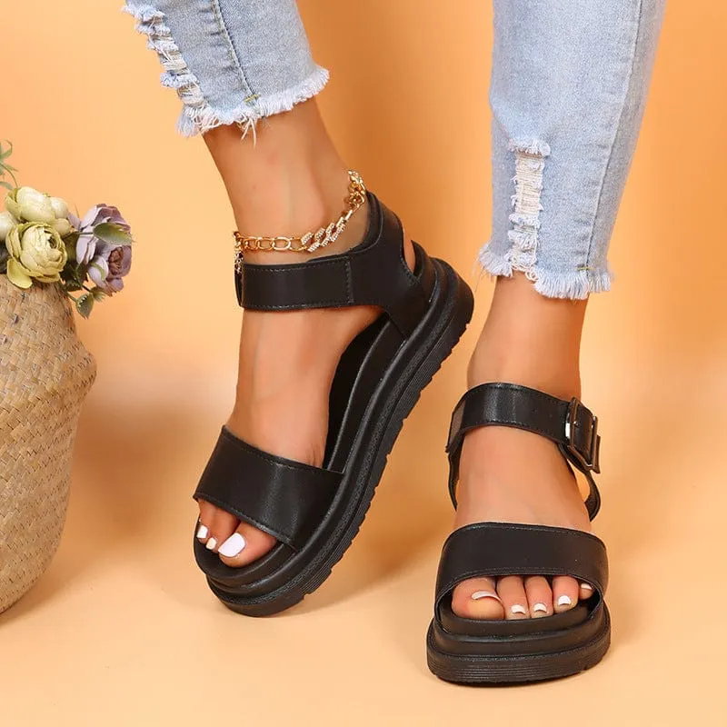 Dual Straps Platform Sandal
