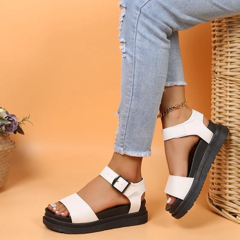 Dual Straps Platform Sandal