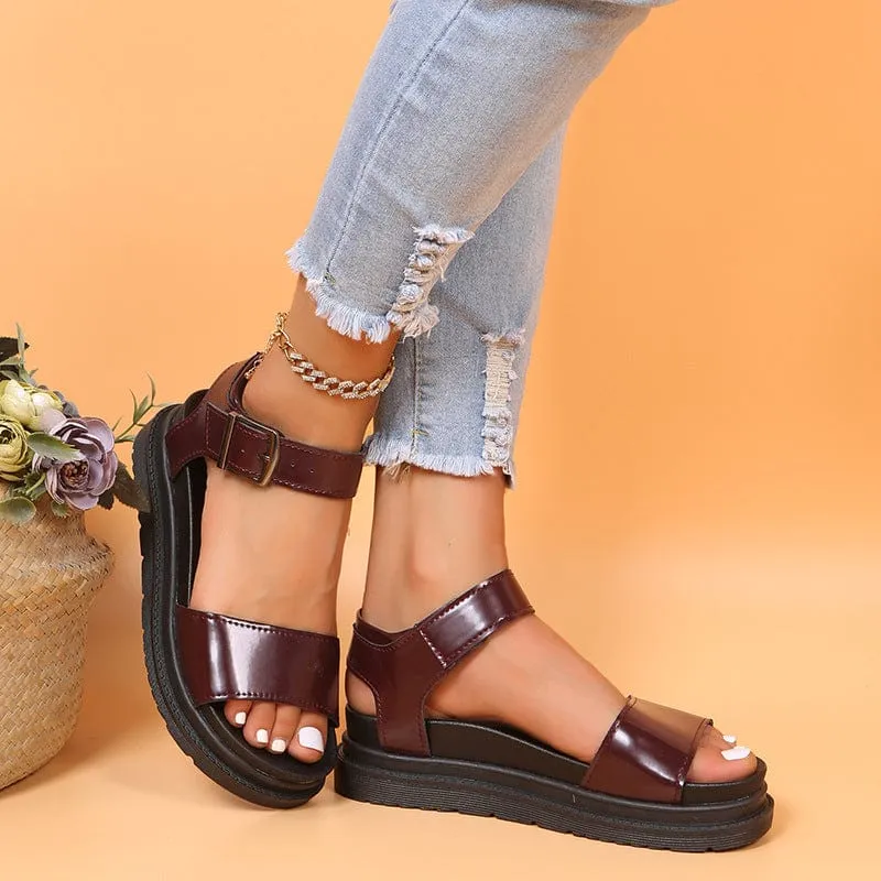 Dual Straps Platform Sandal