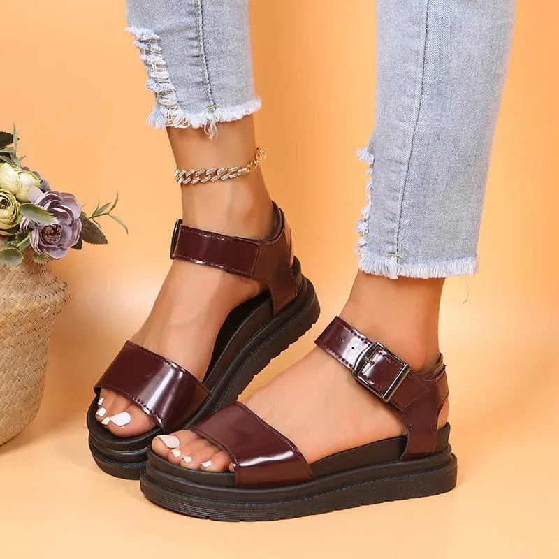Dual Straps Platform Sandal