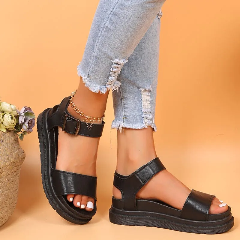 Dual Straps Platform Sandal