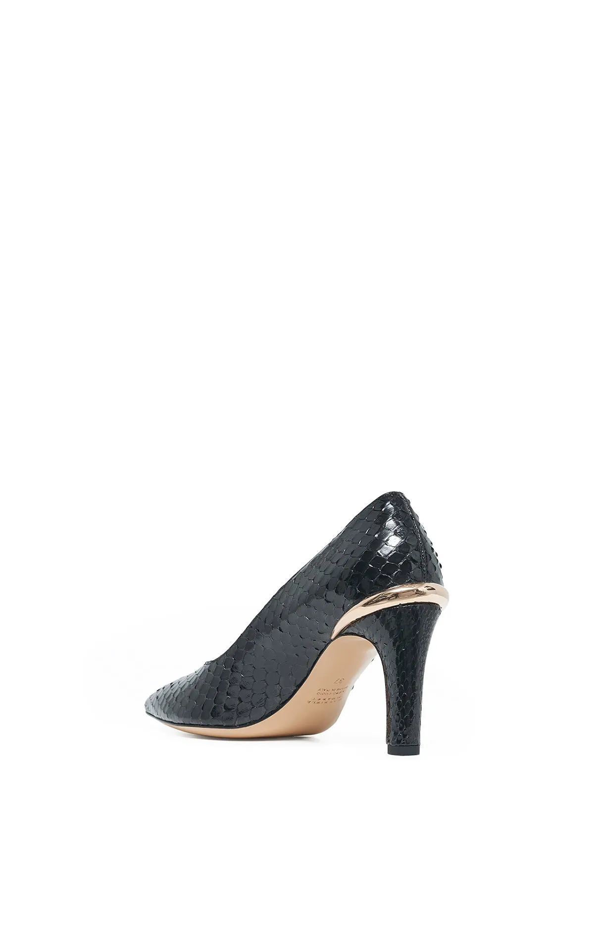 Edwina High Heel Stiletto Pump in Black Inversa™ Python Skin