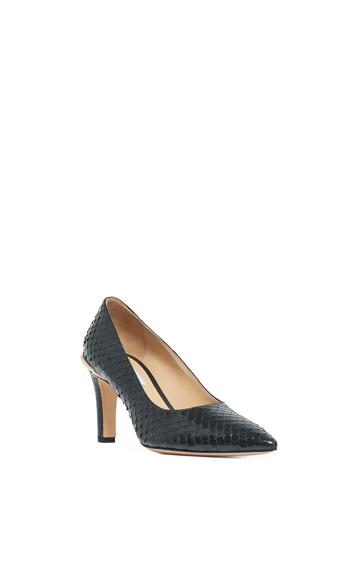 Edwina High Heel Stiletto Pump in Black Inversa™ Python Skin