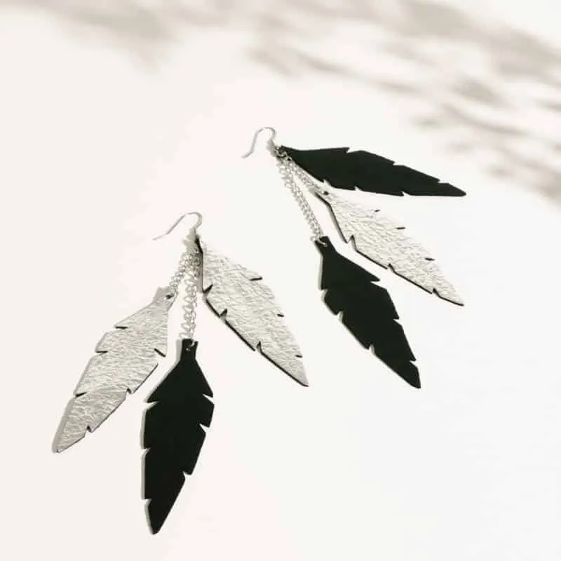 Feathers Midi Trio Earrings