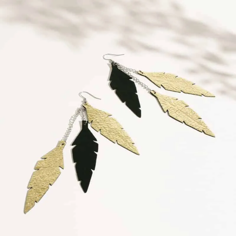 Feathers Midi Trio Earrings
