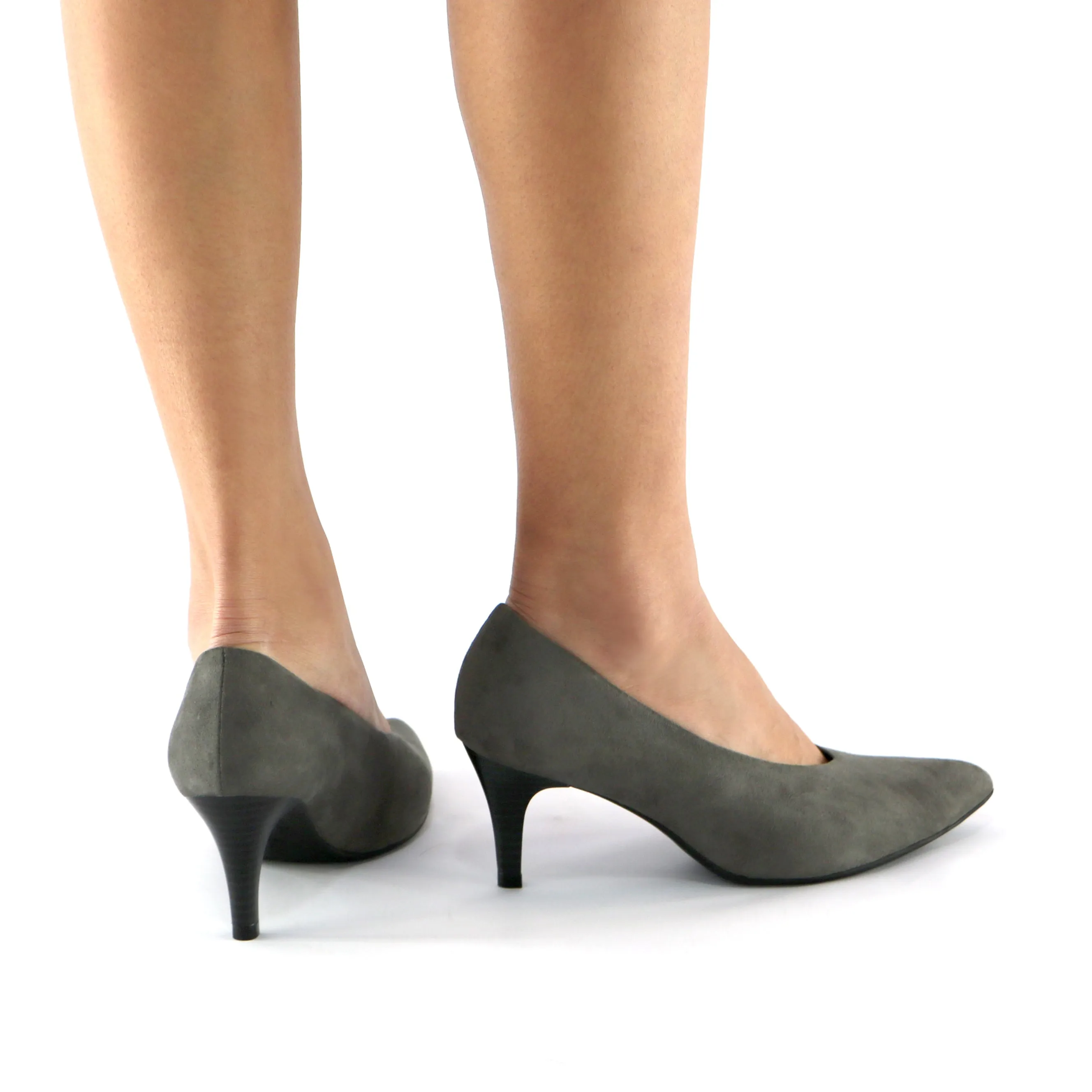 Grey Microfiber Pumps (745.058)