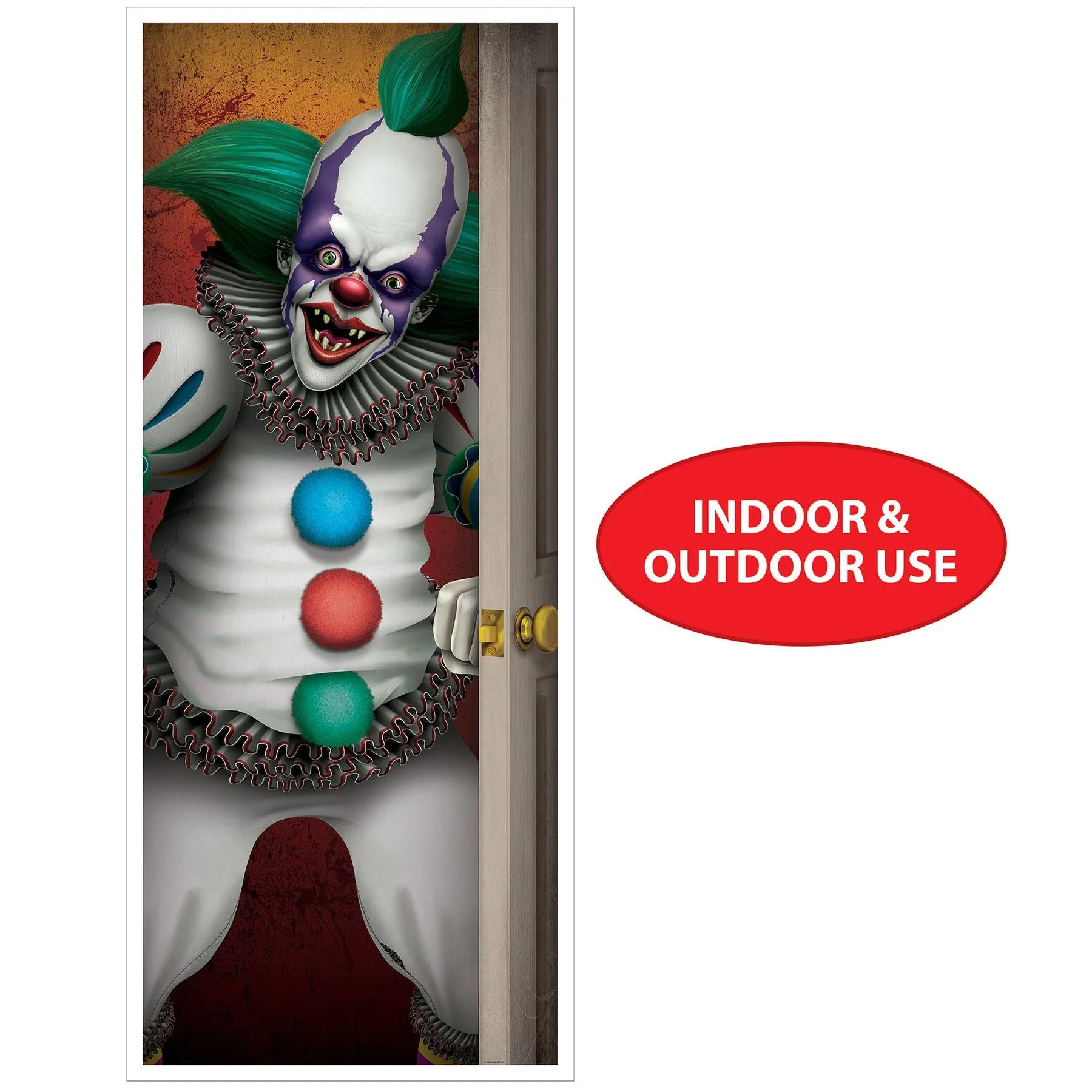 Halloween Creepy Clown Door Cover