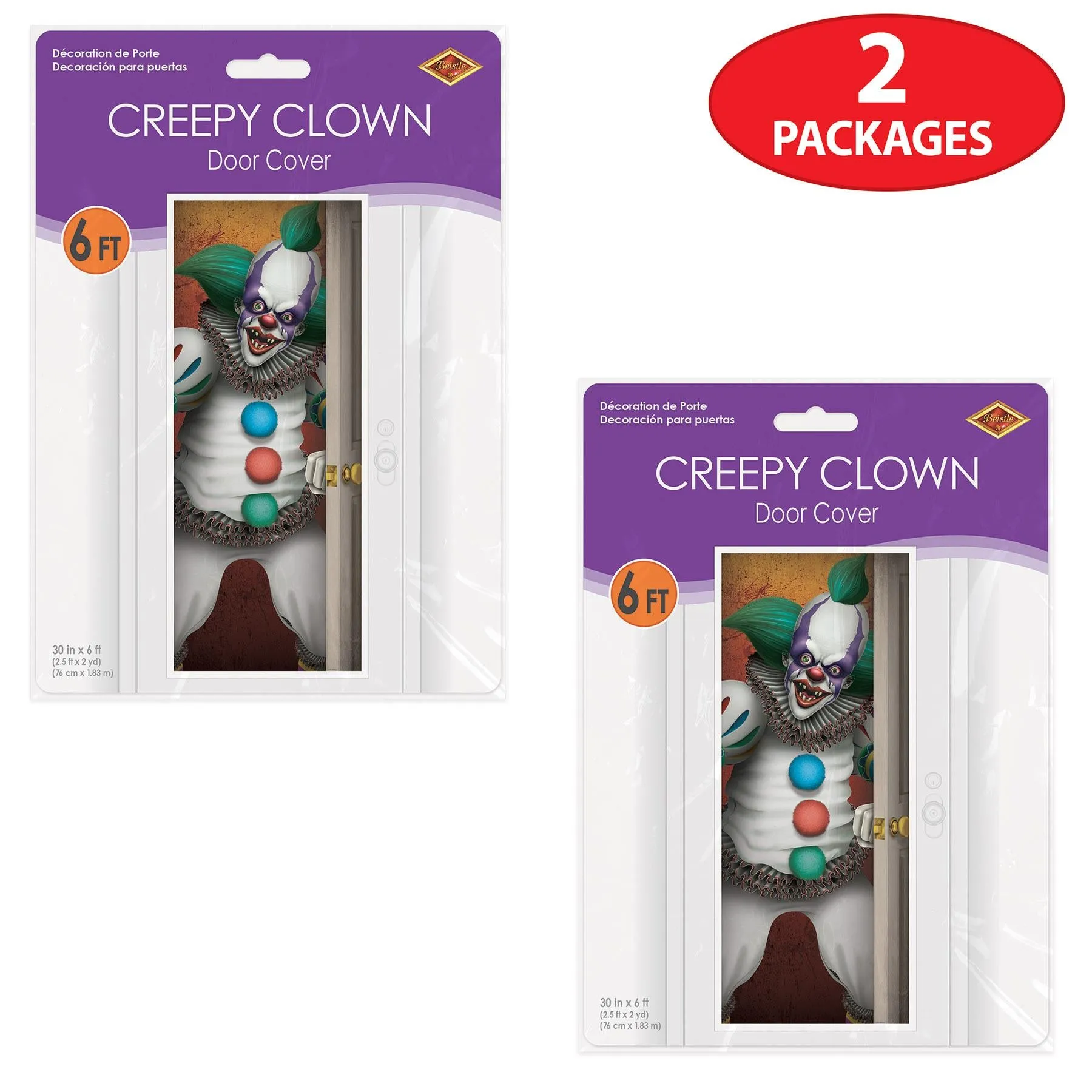 Halloween Creepy Clown Door Cover