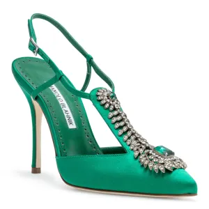 Jamala 105 Emerald Satin Pumps