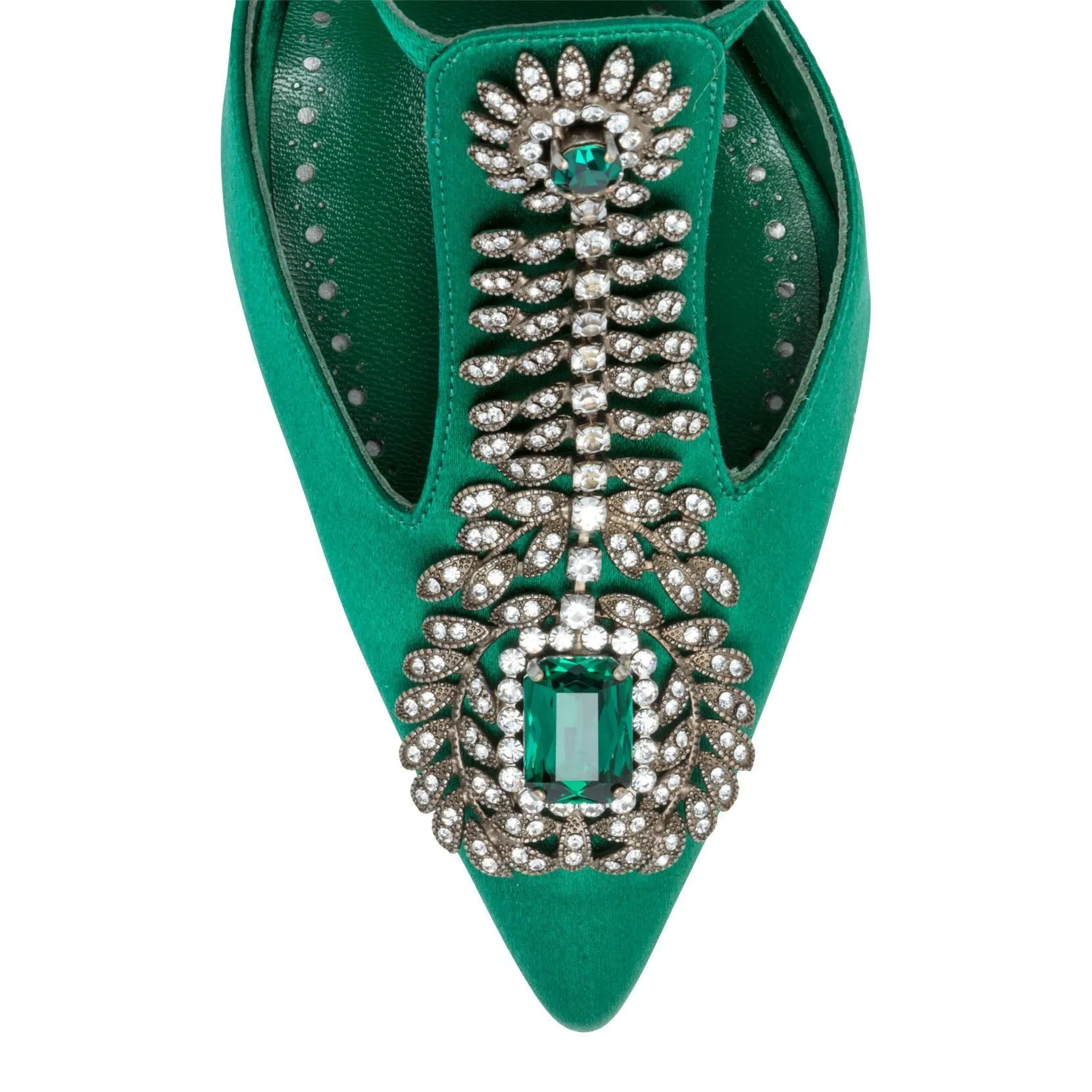 Jamala 105 Emerald Satin Pumps