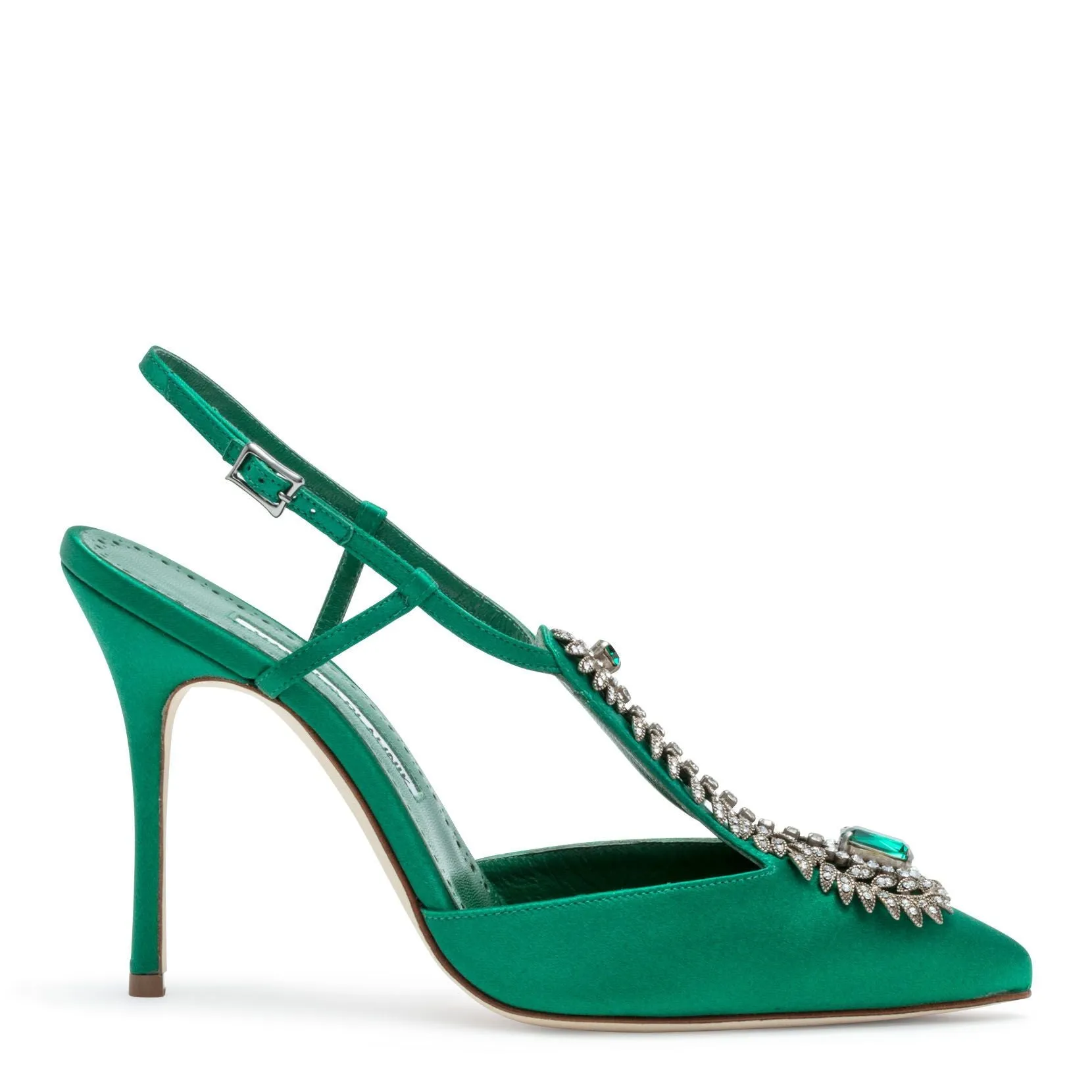 Jamala 105 Emerald Satin Pumps