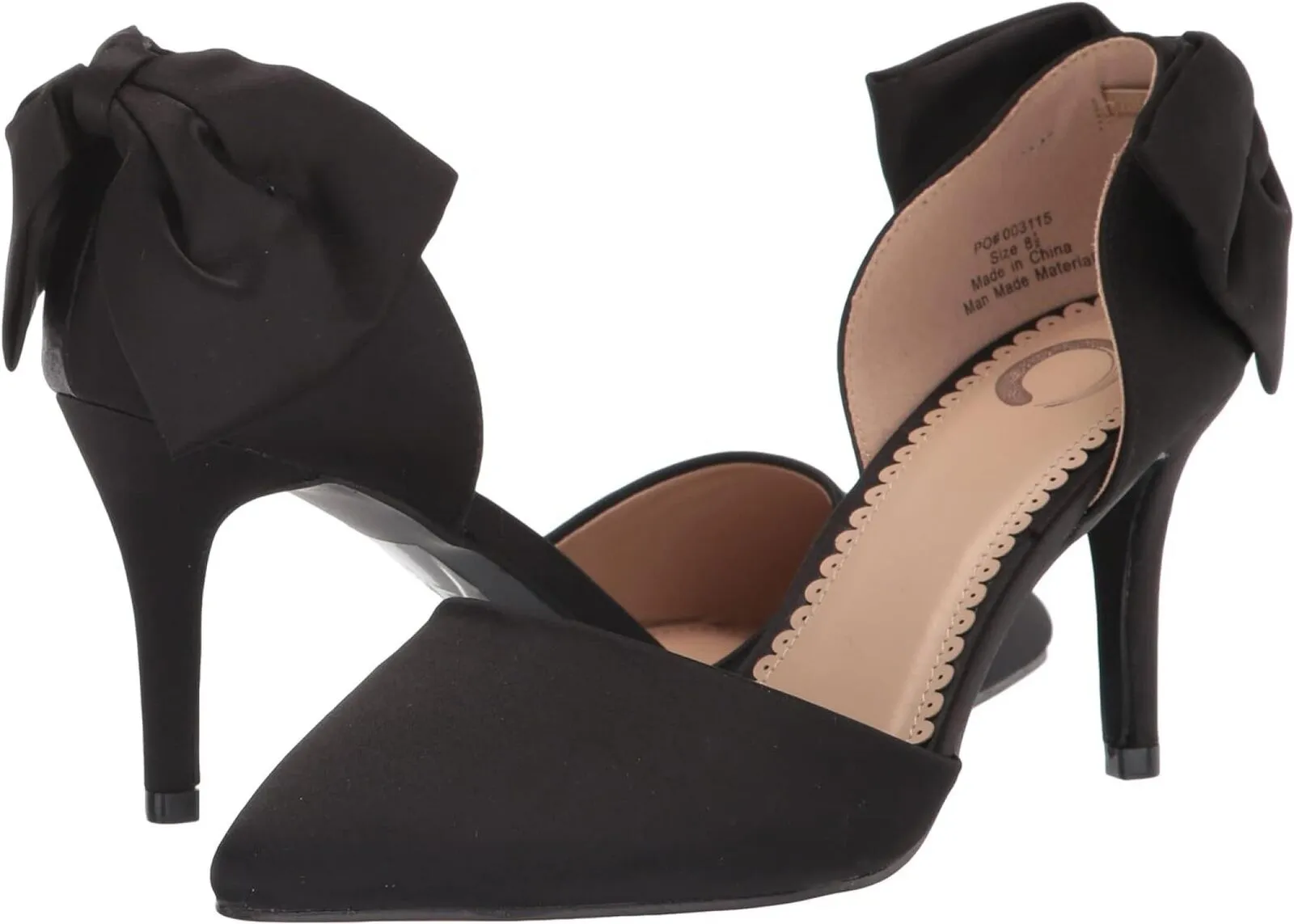 Journee Collection Womens Tanzi Satin D'Orsay Heels Shoes TANZI-PUMP Black 9M