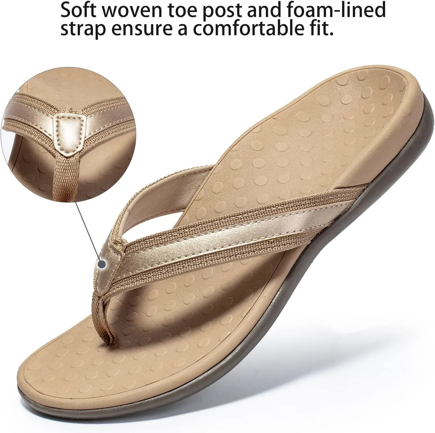 LLSOARSS Plantar Fasciitis Feet Sandal with Arch Support - Best Orthotic flip Flops for Flat FeetHeel Pain- for Women