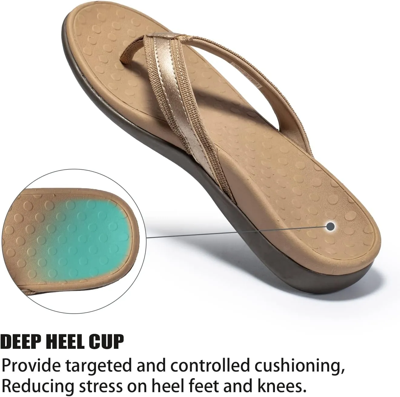 LLSOARSS Plantar Fasciitis Feet Sandal with Arch Support - Best Orthotic flip Flops for Flat FeetHeel Pain- for Women
