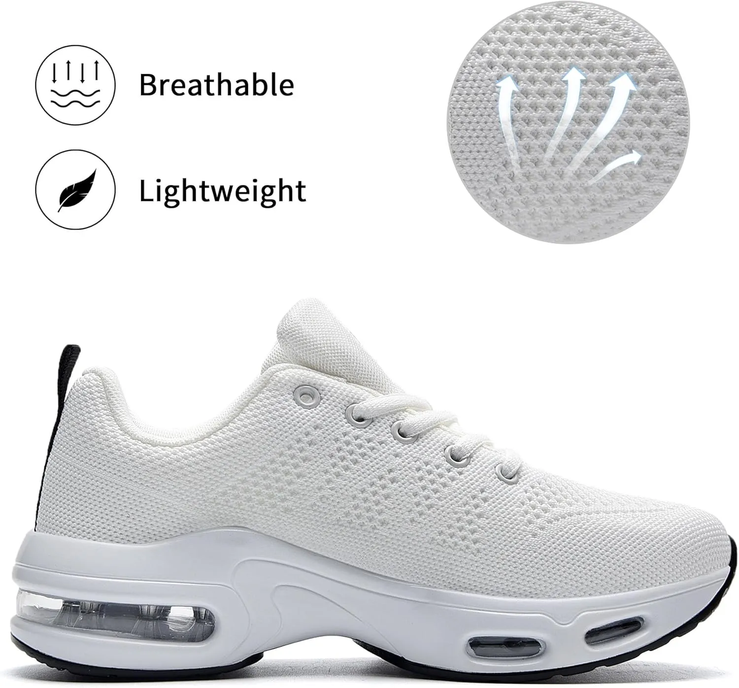 MAFEKE Womens Air Running Shoes Tennis Walking Sneakers Athletic Sport Shoes Lightweight Slip On Footwear for Gym Jogging Size 5.5-11
