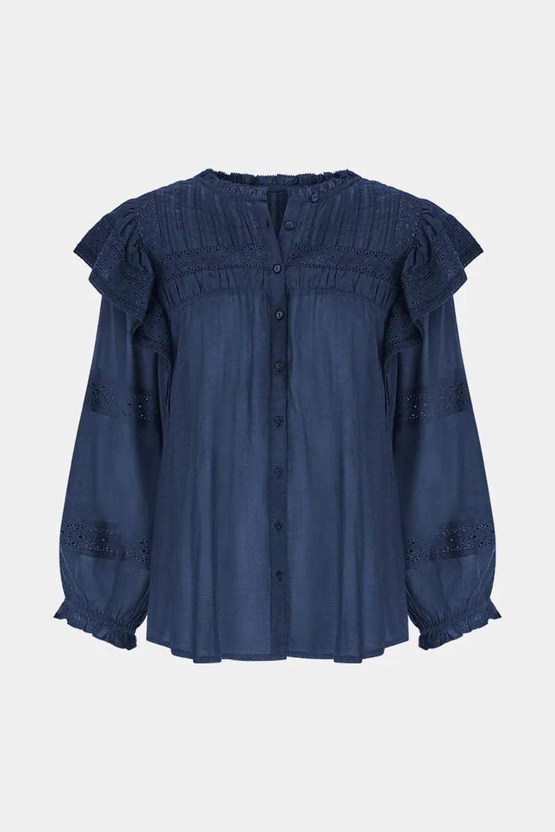 Niamh Broderie Organic Cotton Top
