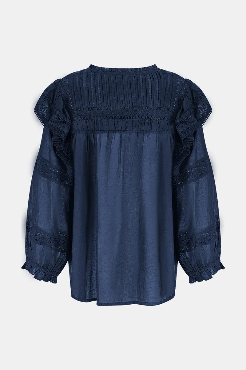 Niamh Broderie Organic Cotton Top
