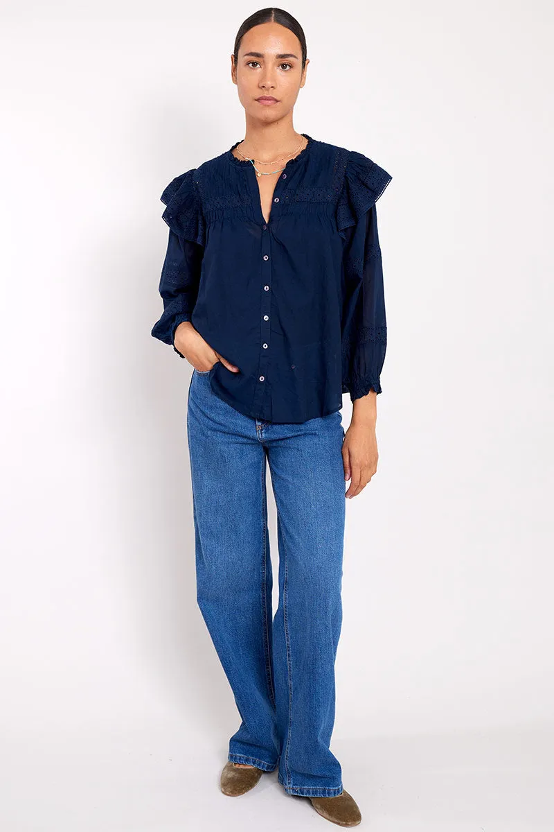 Niamh Broderie Organic Cotton Top